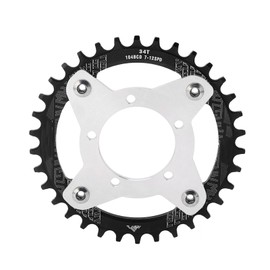 34T 104 BCD Electric Bike Chainring and Adapter for Bafang BBS01 BBS02 Mid Drive Motor Black