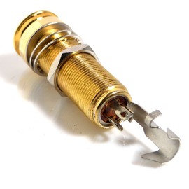 Mono guitar jack socket end pin/button in gold long body