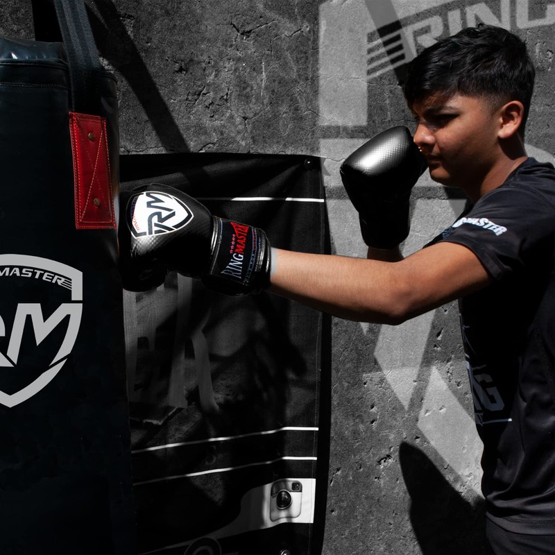 RingMaster Sports Kids Boxing Gloves Carbon Leather Training Sparring Punch