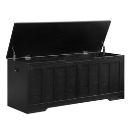 47.2" Storage Chest Extra Large,Storage Trunk with 2 Safety Hinges,Wooden Storage Bench,Shoe Bench,47.2x15.7x19.1 Inch,Easy Assembly,Storage Bench for Bedroom,Living Room,entryway(Black).