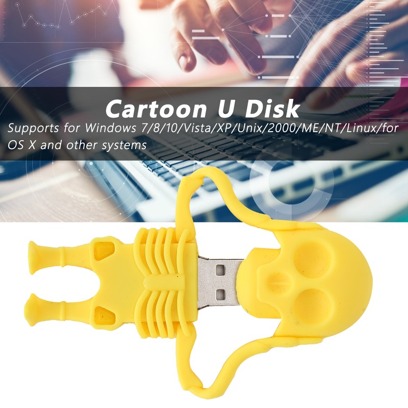 Cartoon U Disk Yellow Skull Appearance High Speed Bulk Storage