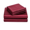 TREELY 6 Piece Satin Sheets King Size Silky Smooth Burgundy