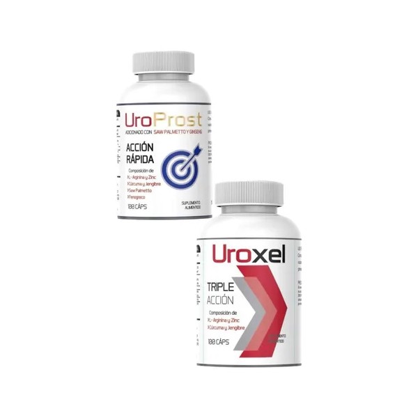 Uroxel + Uroprost Apoyo Próstata Suplemento Accion Rápida Sabor Sin