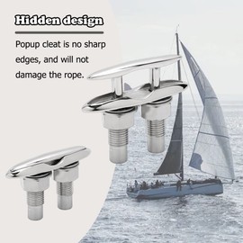 Pull Up Boat Cleats Retractable Boat Claet 316 Stainless Steel Hidden Flush Mount Cleat 5 Inch Pop Up Boat Cleats,Popup Cleat Yacht Marine Boat Dock Cleats Accessory