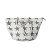 Shopping Bag, Shopper Cream Woven Natural Material with Grey Star