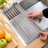 Roll Up Dish Drying Rack for Over Sink -17.5"x11.8" Foldable