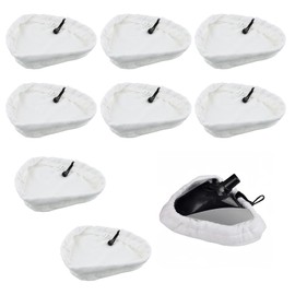 Pinsheng Pack of 8 Steam Mop Replacement Cloths, Microfibre Replacement Cloths, Washable Floor Cloths, Triangular Replacement Pads, Steam Mop Pads for Home Cleaning