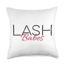 Lash Babes Lash Technician & Lash Stylist Babes Artist Lash Tech Eyelashes Throw Pillow, 18x18, Multicolor