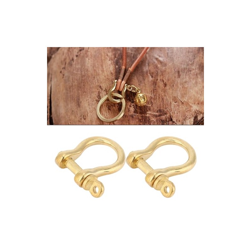 2 x Metal D-Ring Made of Pure Brass, Buckles with