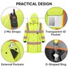 TICONN Reflective Rain Coat, Waterproof Hi Vis Safety Rain Jacket,