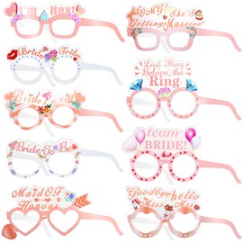 Leikedun 18 PCS Hen Party Glasses Rose Gold Team Bride Glasses Hen Party Accessories Hen Do Night Bridal Party Props Floral Bachelorette Party Glasses Decoration and Supplies (Rose Gold) (Rose Gold)