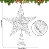 DERAYEE Christmas Star Tree Topper, Xmas Silver Glittered Treetop Metal