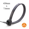 10 x Black Long Cable Ties 450mm x 7.6mm Wide
