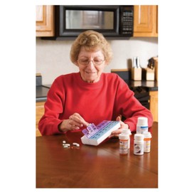 Apex Twice-A-Day Weekly Pill Organizer 1 ea (Color may vary) ( Pack of 6)