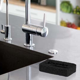 SPONTEX Premium Souring Sponge, Black, Pack of 3, Made from 100% Biodegradable Cellulose, Robust and Absorbent, Swollen Approx. 108 x 68 x 30-32 mm