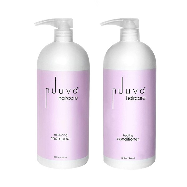 Nuuvo Haircare Salon Professional Nourishing Coconut Oil Shampoo & Healing Conditioner Set - Lightweight, Plant Based Treatment to Repair, Clean, Nourish & Grow Your Hair. Sulfate & Cruelty Free