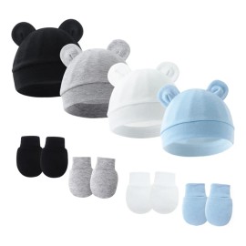 4 Sombreros Y Guantes Para Bebés, Esenciales Recién Nacidos