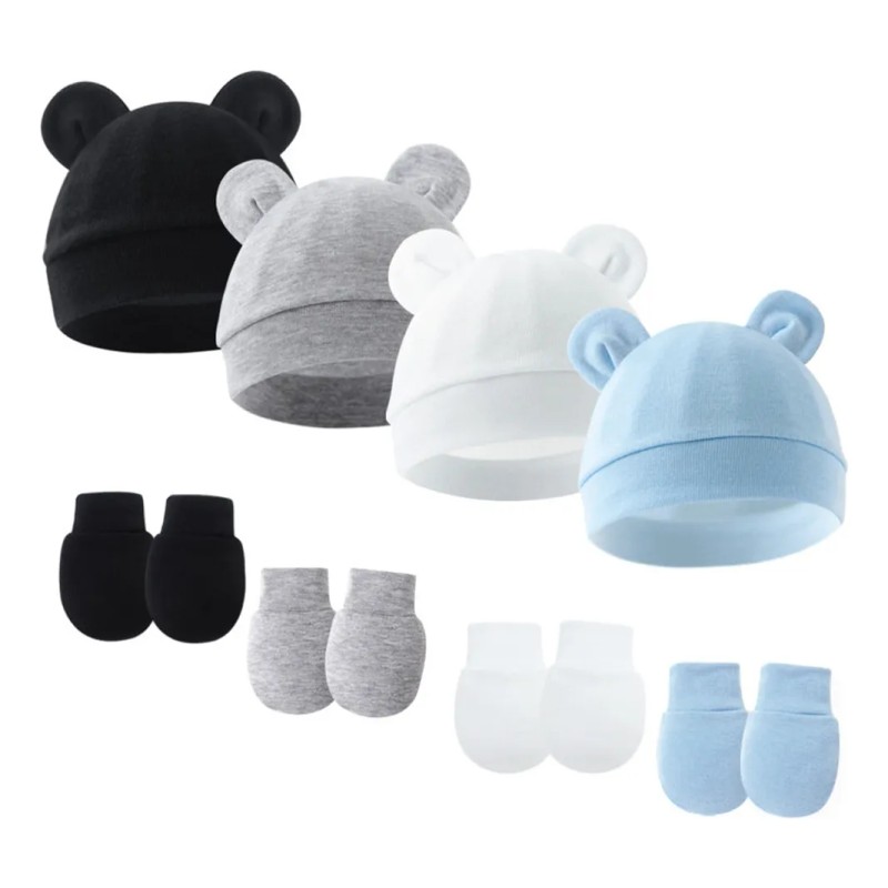 4 Sombreros Y Guantes Para Bebés, Esenciales Recién Nacidos