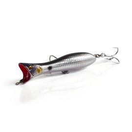 Savage Gear Panic Popper Saltwater Fishing Lure, Chrome Sardine, 3.5in, Durable Construction Holds Up to 120lbs of Pulling Pressure, Fishing Topwater Lures