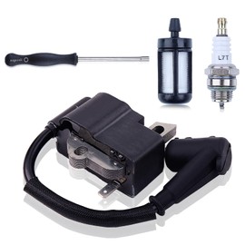 Adefol Ignition Coil Module for Stihl FS40 FS50 FS56RC FS56 KM56R Trimmer, FS56 Ignition Coil with Hex Screwdriver Spark Plug Fuel Filter Trimmer Parts Replaces 4144-400-1303 4144-400-1302