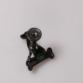 Kyien Pack of 6 Metal Pet Dog & Bone Cabinet Knobs Closet Drawer Cupboard Dresser Door Single Hole Pull Handles (Antique Pewter)