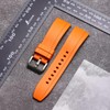 Black/Orange Easy Swapping Quick-Release FKM Rubber Watch Straps Set of