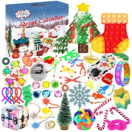 50Pcs Christmas Advent Calendar 24 Days Countdown Calendar Toys Sensory Toys Stress Relief Toys Party Favors Christmas Gifts for Kids