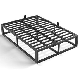 Bilily 12 Inch Full Bed Frame with Steel Slat Support, Low Profile King Metal Platform Bed Frame Support Mattress Foundation, No Box Spring Needed/Easy Assembly/Noise Free