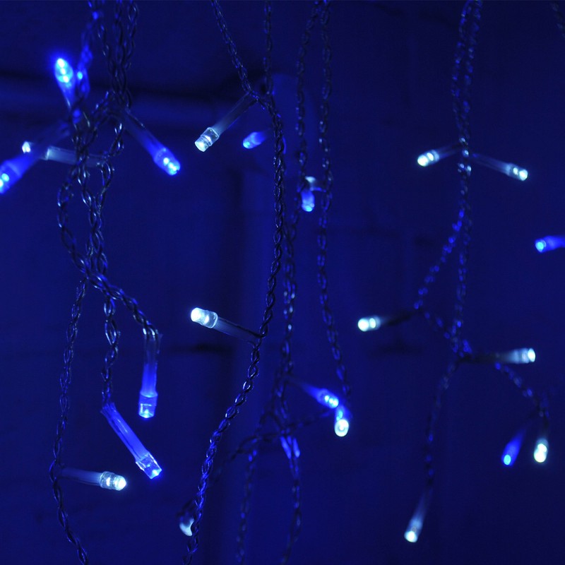 JnDee Safe Voltage Fully Weatherproof Icicle Christmas Fairy Lights Blue