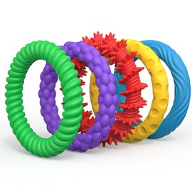 Sensory Anxiety Fidget Bracelets for Kids – Stretchy, Quiet Rubber Autism Sensory Toys with Vibrant Colors & Textures, Safe & Odorless for Classroom, Therapy, and Stress Relief (5 Pack)