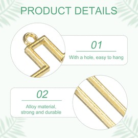 M METERXITY 50-Pack Open Bezels for Resin, Cross Shape Open Back Bezel Pendants for Resin Jewelry Making/DIY Earrings Necklace, Alloy Hollow Frame Pendants [Gold Tone]