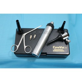 New Led Lense Veterinary Surgical Operating Otoscope Kit Plus 1 Forceppk plus1 Bulb Cynamed