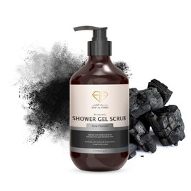 SAIF AL FARES Shower Gel Scrub Alcohol Free, Infused with Natural Extract Exfoliating, Revitalising & Rejuvenating Shower Gel Scrub 16.9 Fl Oz (16.9 Fl Oz (Pack of 1), Charcoal)