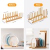 HBlife Heighten and Widen Bamboo Dish Drying Rack Plate Bowl