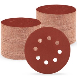 Pack of 150 Sandpaper 125 mm Velcro, 320 Grit Professional 125 Sanding Discs Round 8 Holes for Random Orbital Sanders (150 Pieces, 320 Grit)