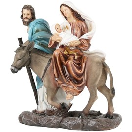 Cannan La Huida 14" Jose, Maria Y Jesus Huyen a Egipto Religious Figure The Flight into Egypt: Mary, Joseph and Jesus