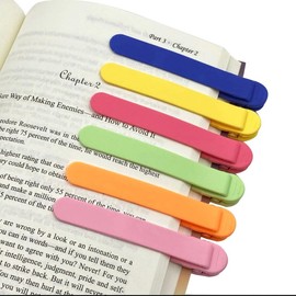 6pcs Automatic Bookmark, Stay in Place and Follow as You Read, Silicone Automatic Bookmark for Reading Women, Men, Kids, Book Lovers, Cute Reading Accessories Gifts for Book Lovers