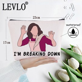 LEVLO Falsettos Trina Cosmetic Makeup Bag Trina Fans Gift I'm Breaking Down Makeup Zipper Pouch Bag Broadway Musical Merchandise, I'm Breaking Down, Cosmetic Bag
