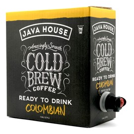 Java House Cold Brew Coffee on Tap – Premium 100% Arabica Medium Roast – Smooth Colombian Flavor with Chocolate & Caramel Notes – 1 Gallon Box (16 Servings) – Ready to Drink, No Brewing Required, Fridge-Friendly