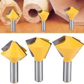 Router Bit, 3pc 1/2 Shank Bird's Mouth Glue Joint Router Bit Woodworking Milling Cutter for Solid Wood, Hardwood, Chipboard, Routerbit