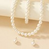Pearl Jewelry Set for Women Trendy White Pearl Wedding Necklace