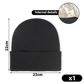 CVDYWDJIE 1 Wool Hat and 1 Scarf, Warm Winter Supplies, Beanie Knitted Hat, Simple Knitted Hat, Windproof Neck Scarf, black