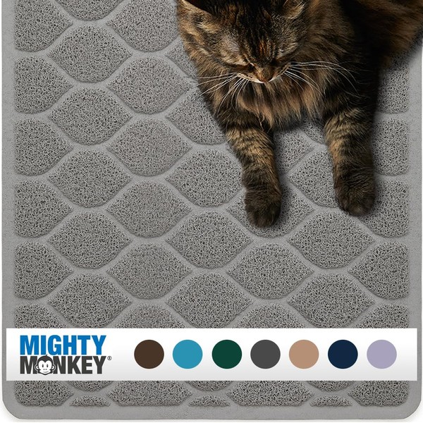 Mighty Monkey Waterproof BPA Free Cat Litter Box Trapping Mat,