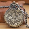 Realpoo Bronze Hollowed Out Eagle Quartz Men's Pocket Watch, Arabic