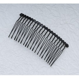 Ruwado 8 Pcs Wedding Veil Hair Side Comb Metal Black Twist Wire Curved Classic French Styling 20 Teeth Hair Pin Clamp for Fine Hair Women Girl DIY Bridal Hair Accessories (Black)