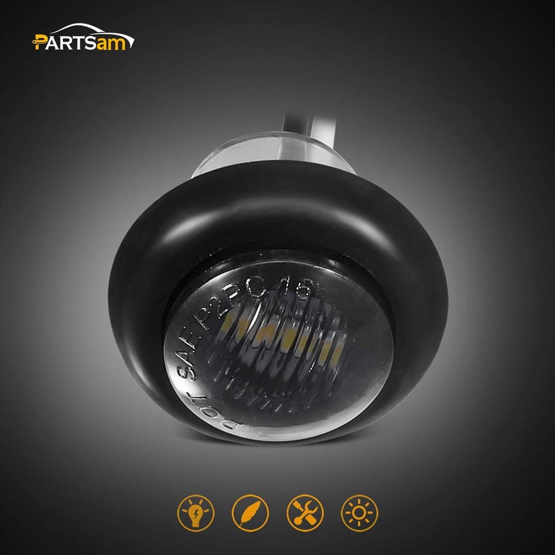 Partsam 10Pcs 3/4-Inch Waterproof LED Side Marker Lights - Flush