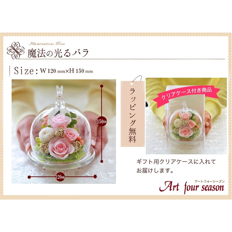 Art Four Season Luminous Rose, Preserved Flower, Rabbit