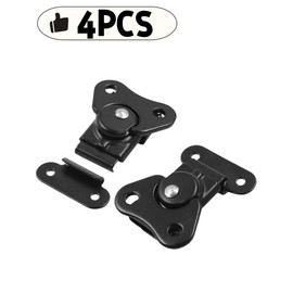 uvbws 4 Pcs Butterfly Twist Latch Spring Twist Latch 1.97 Inch x 1.5 Inch Toggle Clamp Hasp for Flight Case Box (Black)