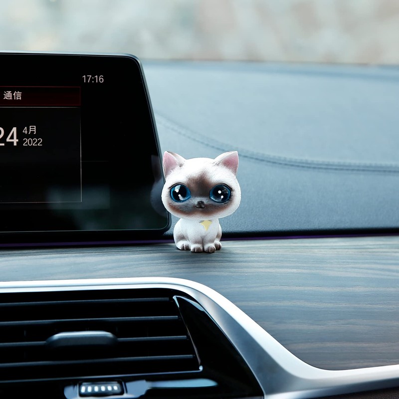YGMONER Cat Bobblehead Ornaments Car Dashboard Shake Head Resin Figurines