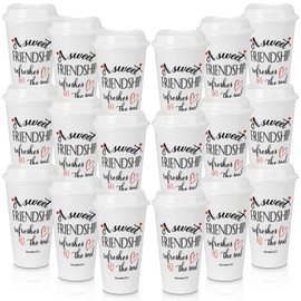 Mimorou 20 Pack Christian Friendship Gifts for Women Christian Coffee Cups with Lids 16 oz Religious Cups Scripture Plastic Coffee Mugs with Bible Verse a Sweet Friendship Proverbs 27: 9